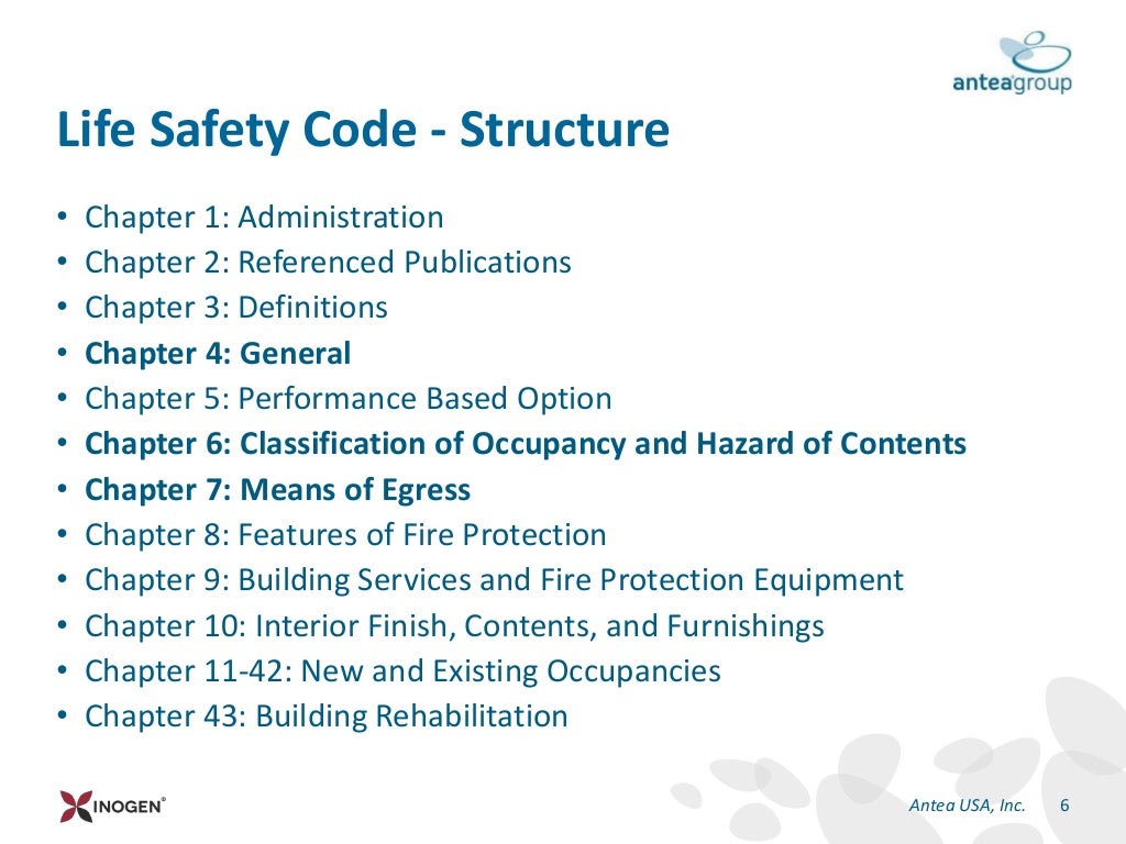 Life Safety Code NFPA 101, IFC 2015 & OSHA Subpart E
