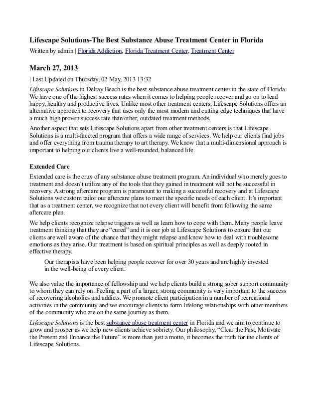 Lifescape Solutions The Best Substance Abuse Treatment Center In Flor