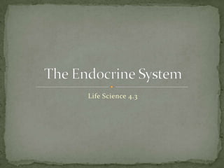 Life Science 4.3 The Endocrine System 