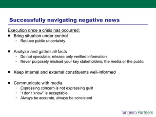 Crisis Communications - How To Manage Negative News