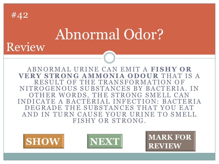 Urine strong smell infection