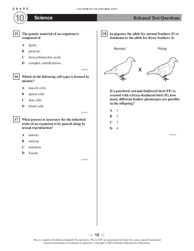 Life science practice test
