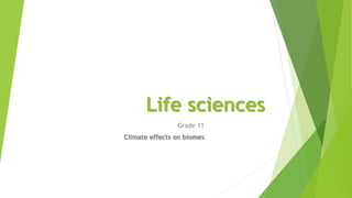 Life sciences
Grade 11
Climate effects on biomes
 