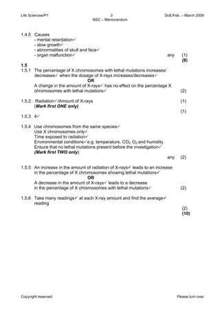 Life sciences p1 feb march 2009 memo eng | PDF