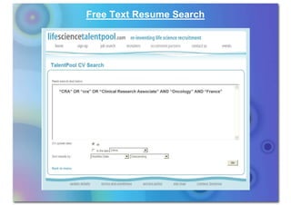 Free Text Resume Search
 