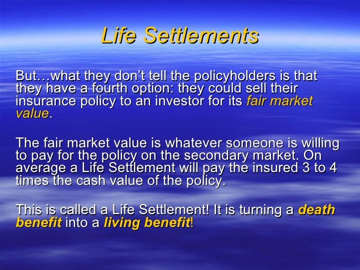 Life settlement power point