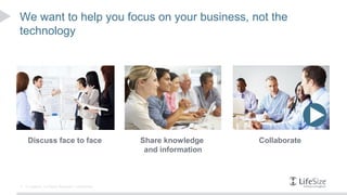 We want to help you focus on your business, not the
technology




     Discuss face to face                            Share knowledge    Collaborate
                                                      and information



3   © Logitech. All Rights Reserved. Confidential.
 