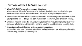 Life Skills course presentation for career growth | PPTX