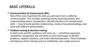 Life Skills course presentation for career growth | PPTX