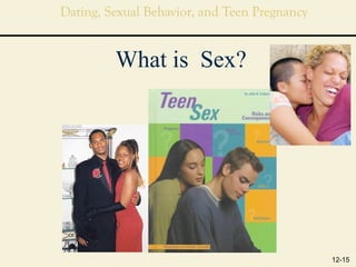 Dating, Sexual Behavior, and Teen Pregnancy


         What is Sex?




                                              12-15
 