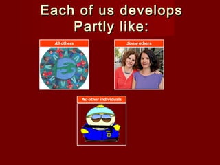 Each of us develops
Partly like:

 