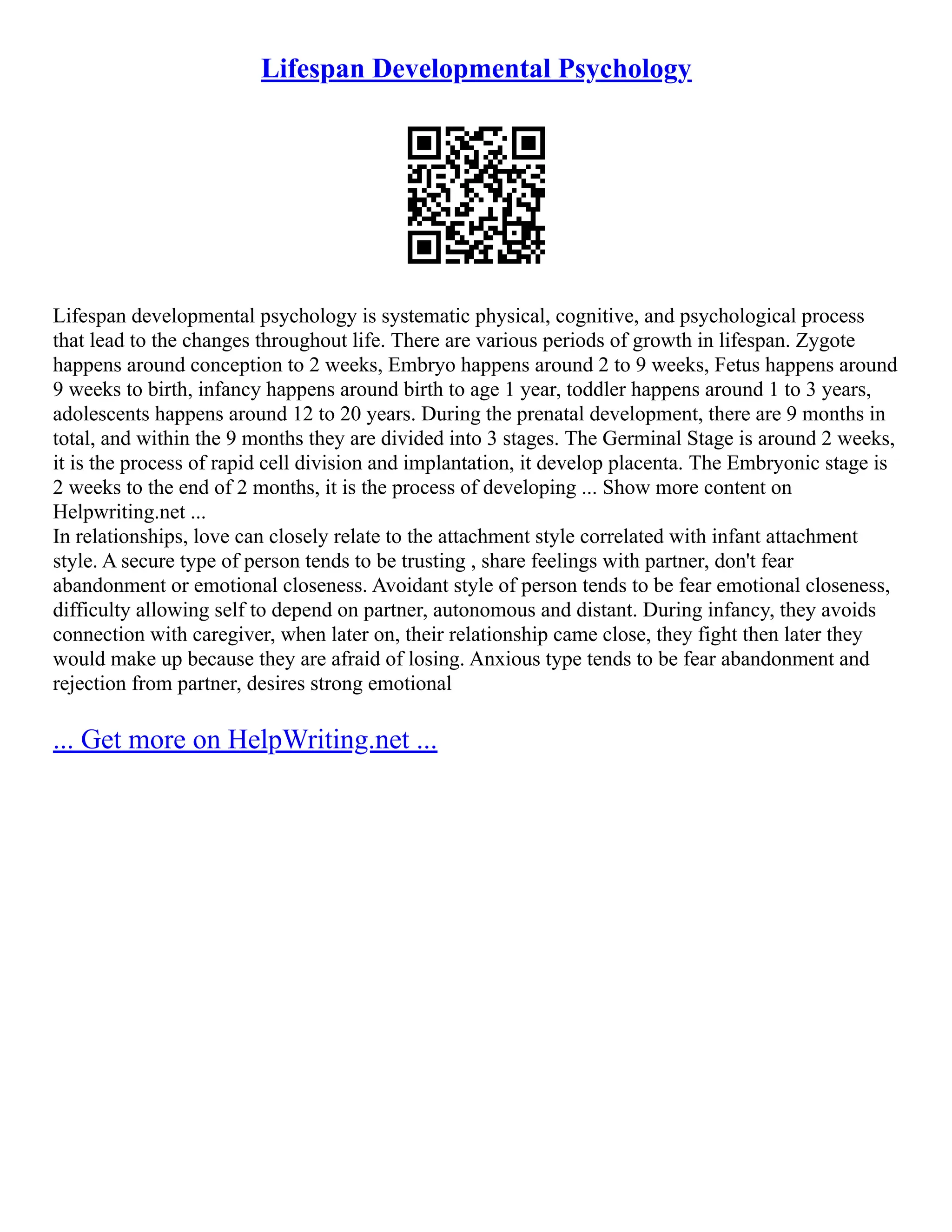 Lifespan Developmental Psychology Pdf Lifespan Developmental Psychology Pdf