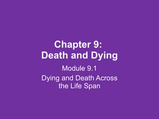 Chapter 9:  Death and Dying Module 9.1 Dying and Death Across the Life Span 