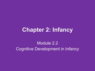 Chapter 2: Infancy Module 2.2 Cognitive Development in Infancy 