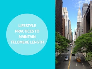 LIFESTYLE
PRACTICES TO
MAINTAIN
TELOMERE LENGTH
 