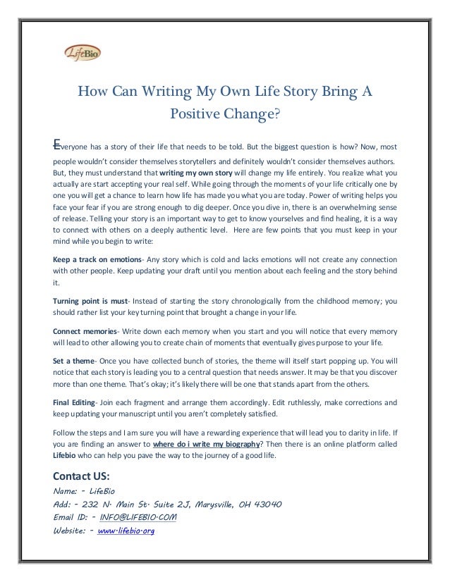 life changing story essay