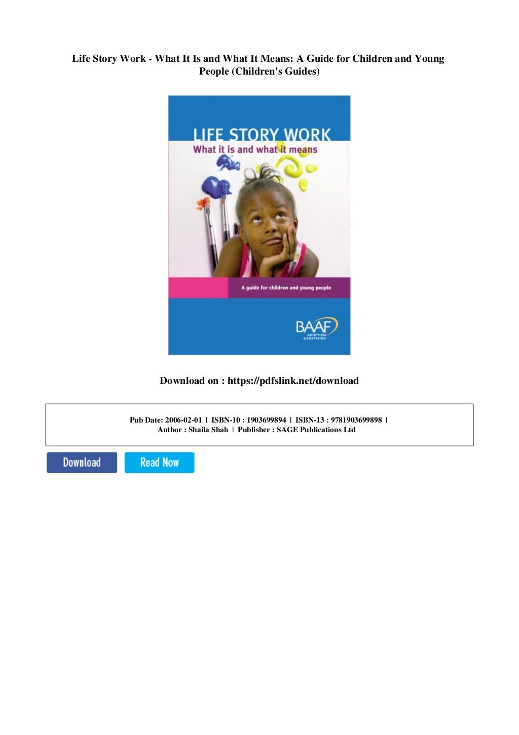 Life Story Work What It Is And What It Means A Guide For Children And