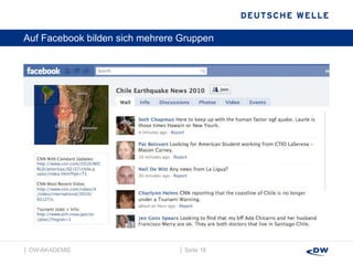 Auf Facebook bilden sich mehrere Gruppen │  Seite  │  DW-AKADEMIE  