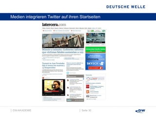 Medien integrieren Twitter auf ihren Startseiten │  Seite  │  DW-AKADEMIE  