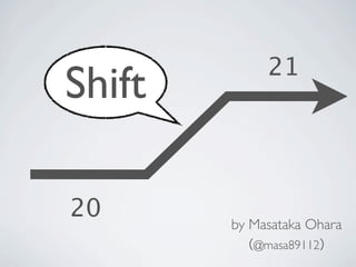 21
Shift

20
        by Masataka Ohara
         （@masa89112）
 