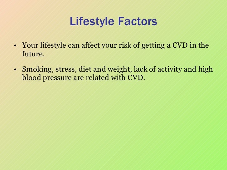 Lifestyle factors in cv ds
