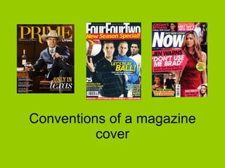 Conventions of a magazine cover 