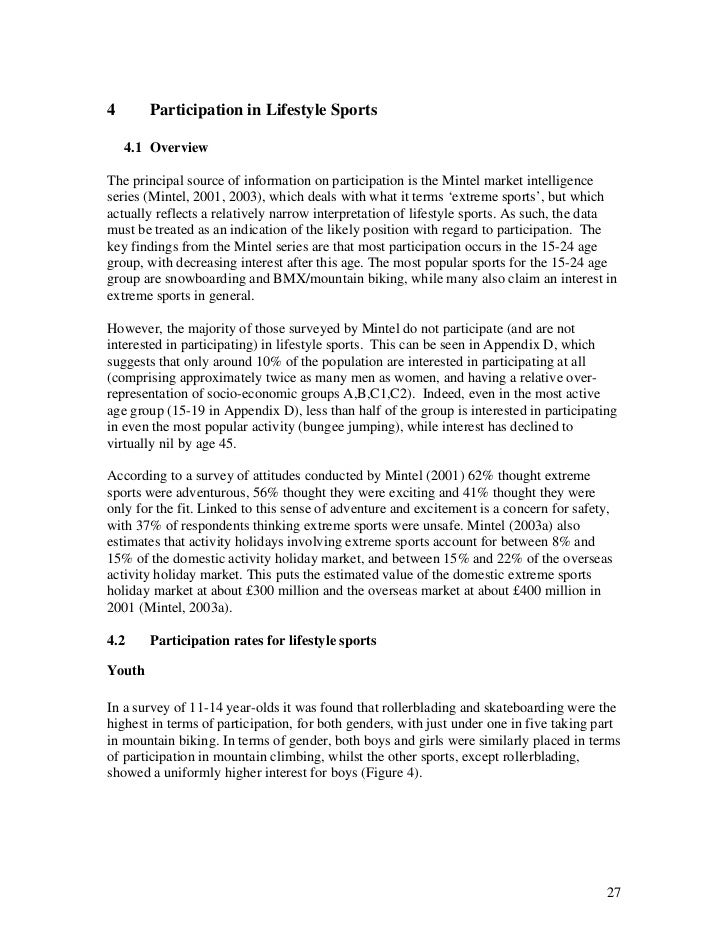 Lifestyle sports and national sports policy