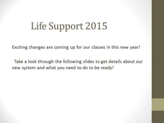 Life Support 2015 Vendor Transition
