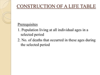 Life table | PPTX