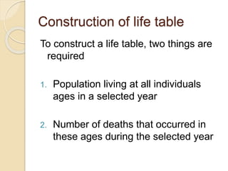Life table and survival analysis 04122013 | PPTX