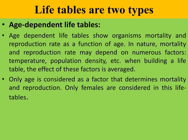 Life tables | PPTX