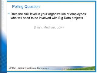 Polling Question
 Rate the skill level in your organization of employees
who will need to be involved with Big Data projects
(High, Medium, Low)
35
 