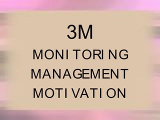 3M
MONI TORI NG
MANAGEMENT
MOTI VATI ON

 