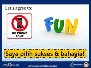Let’s	agree	to:	
Saya pilih sukses & bahagia!
 