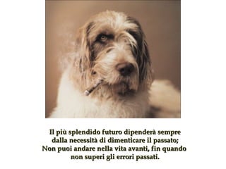 Il più splendido futuro dipenderà sempre dalla necessità di dimenticare il passato ; Non puoi andare nella vita avanti, fin quando  non superi gli errori passati . 