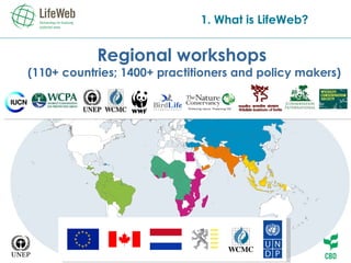 R egional workshops  (110+ countries; 1400+ practitioners and policy makers) 1. What is LifeWeb? B est practice  identification Better project design 