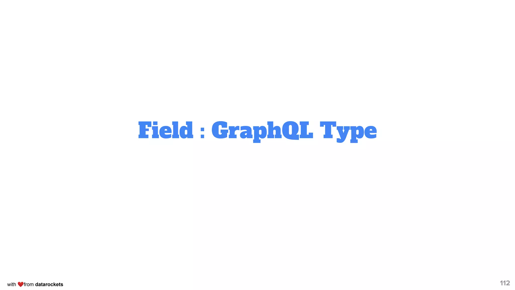 with ❤from datarockets
Field : GraphQL Type
112
 