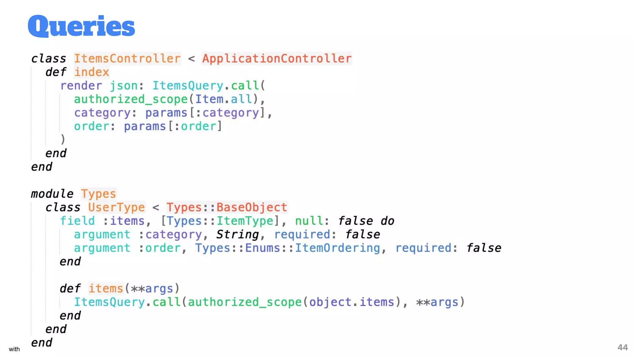 with ❤from datarockets 44
Queries
 