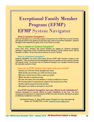 20Life YOUniversity December 2015 / January 2016 All Classes/Events Subject to Change
 