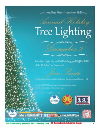 3Life YOUniversity December 2015 / January 2016 All Classes/Events Subject to Change
 