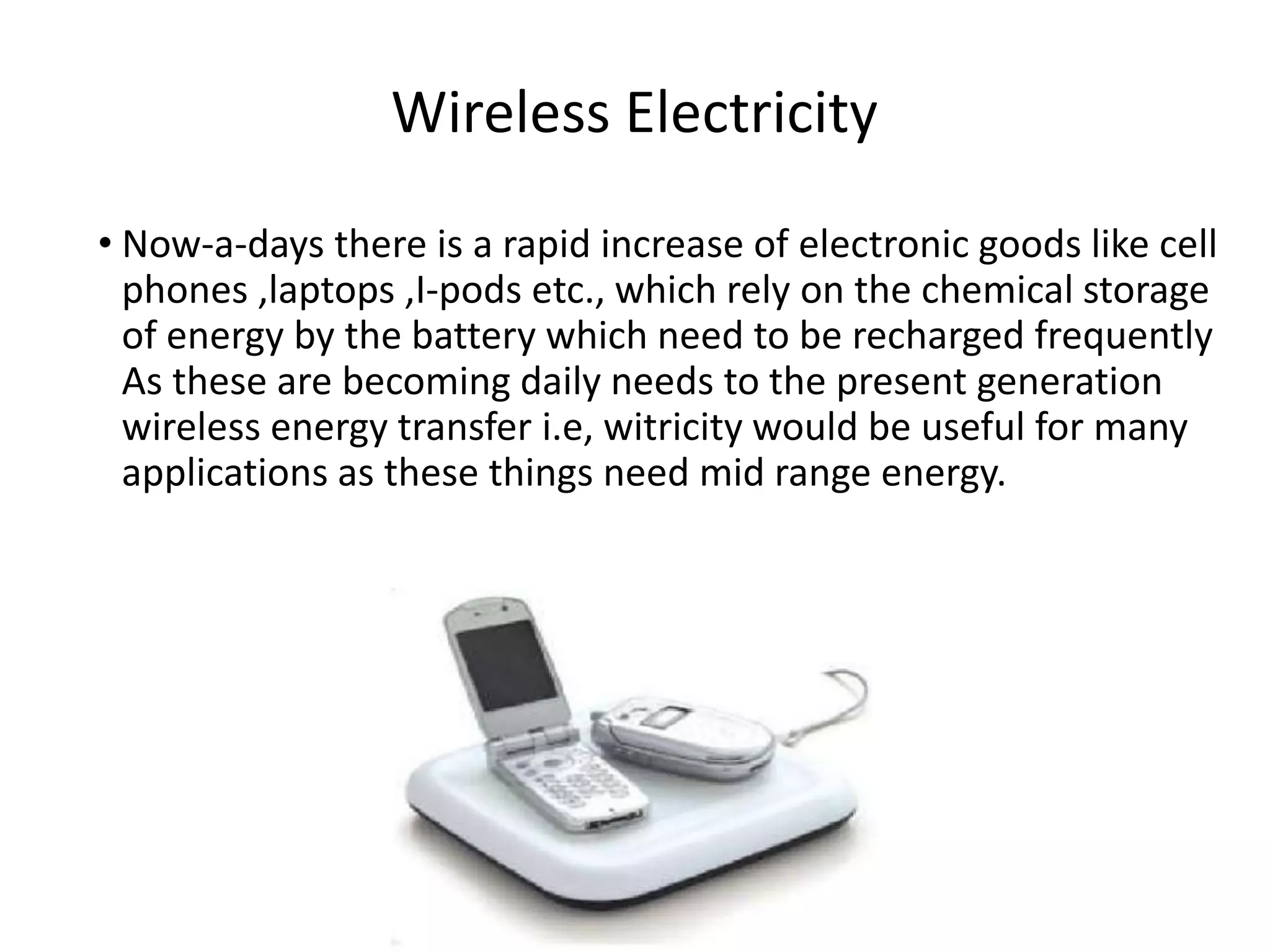 WIRELESS ELECTRICITY PPT