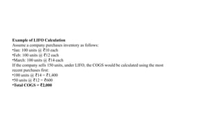 Lifo Inventory Method Example LIFO (Last-In, First-Out) Inventory Method.pptx