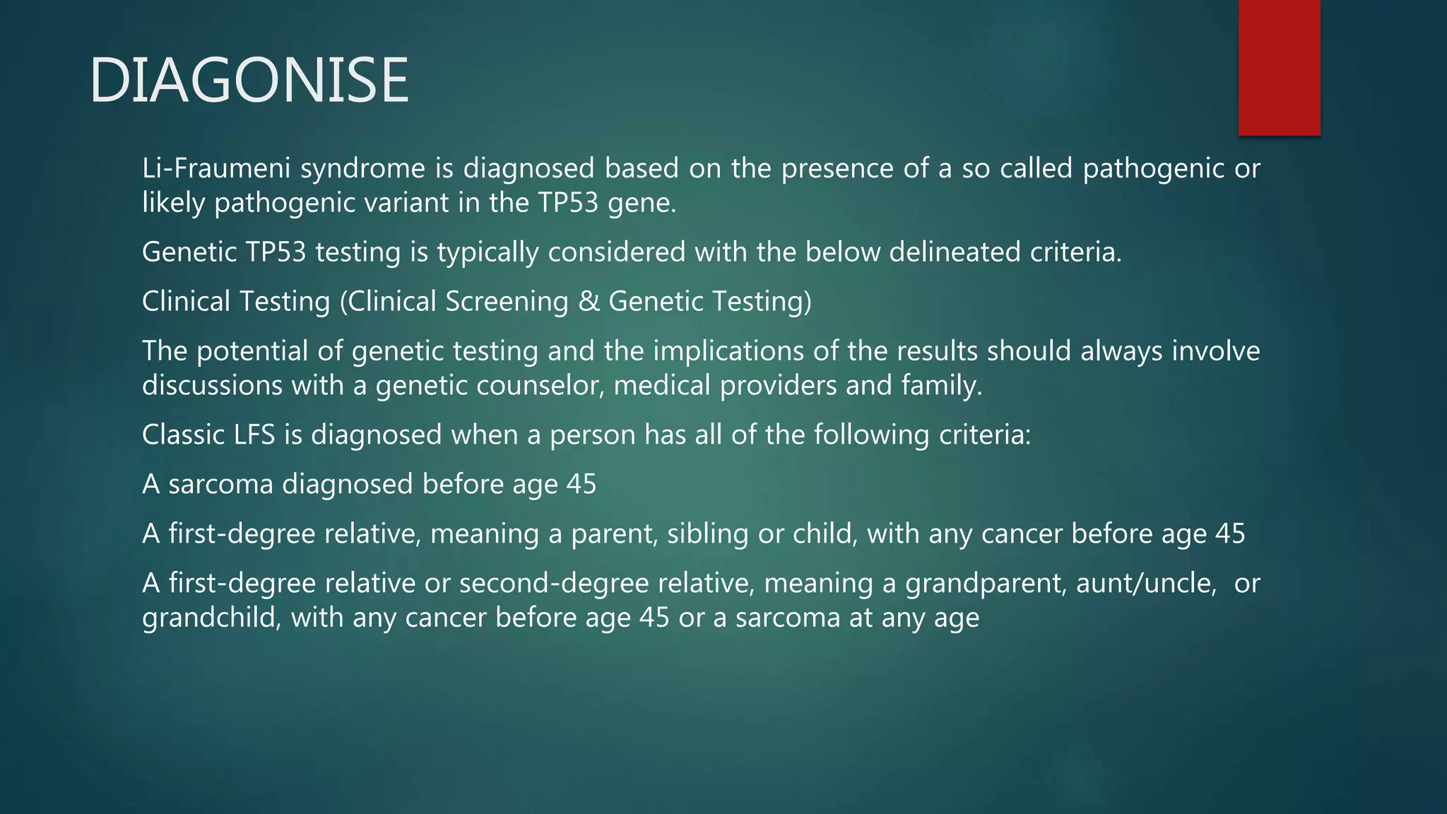 Li fraumeni Syndrome | PPTX