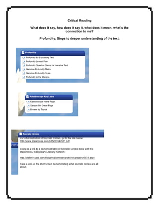 Lift Up Through Literacy Training Manuel