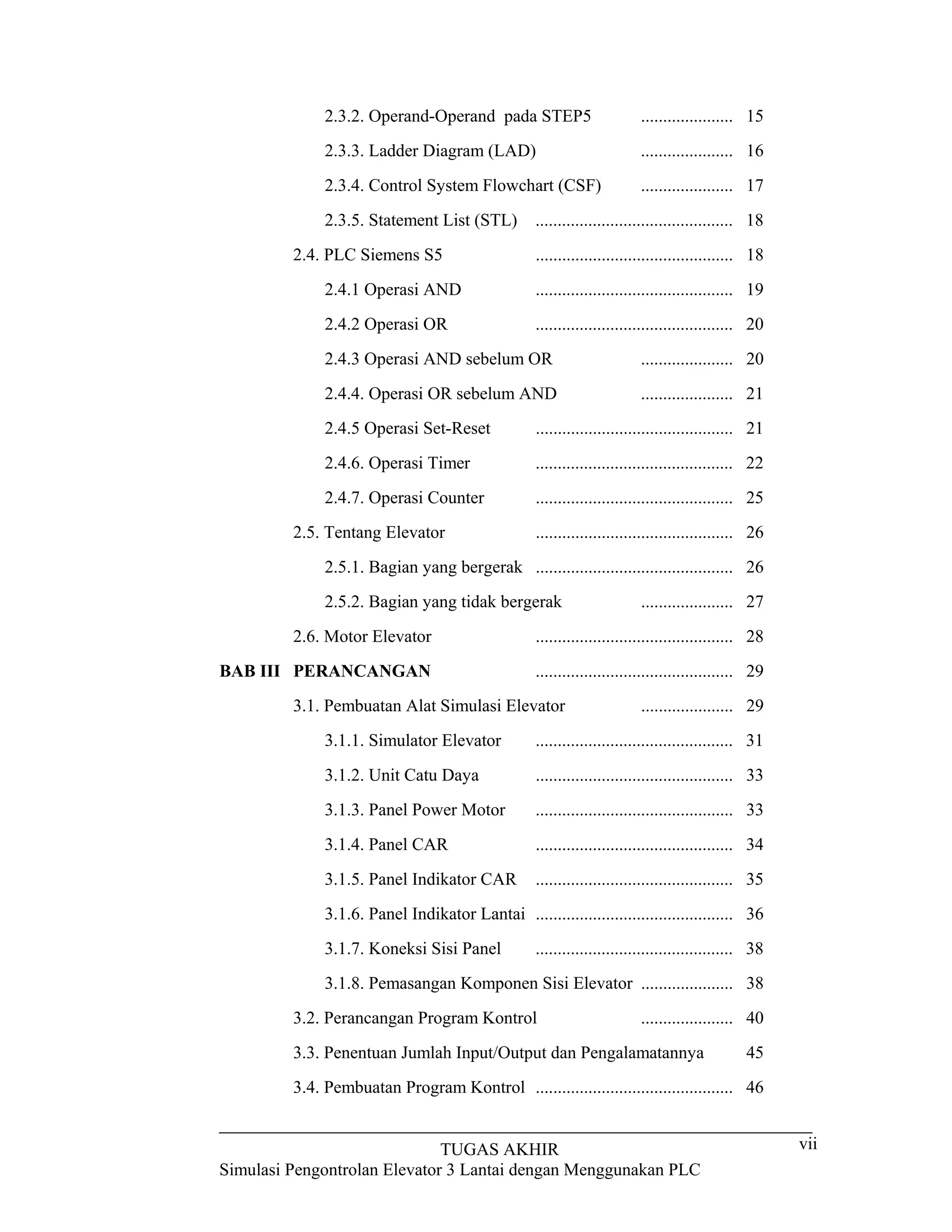 Lift 3 lantai plc | PDF