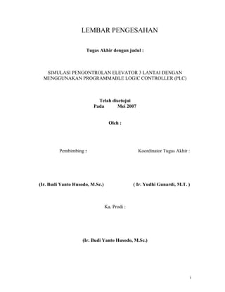 Lift 3 lantai plc | PDF