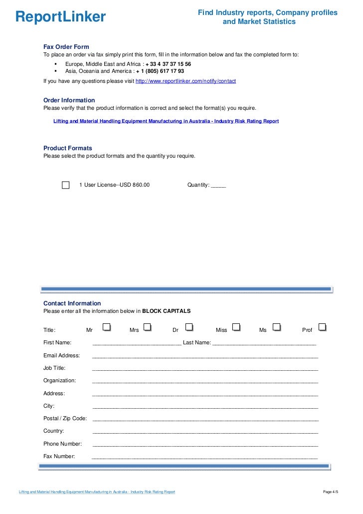 Lifting and Material Handling Equipment Manufacturing in Australia