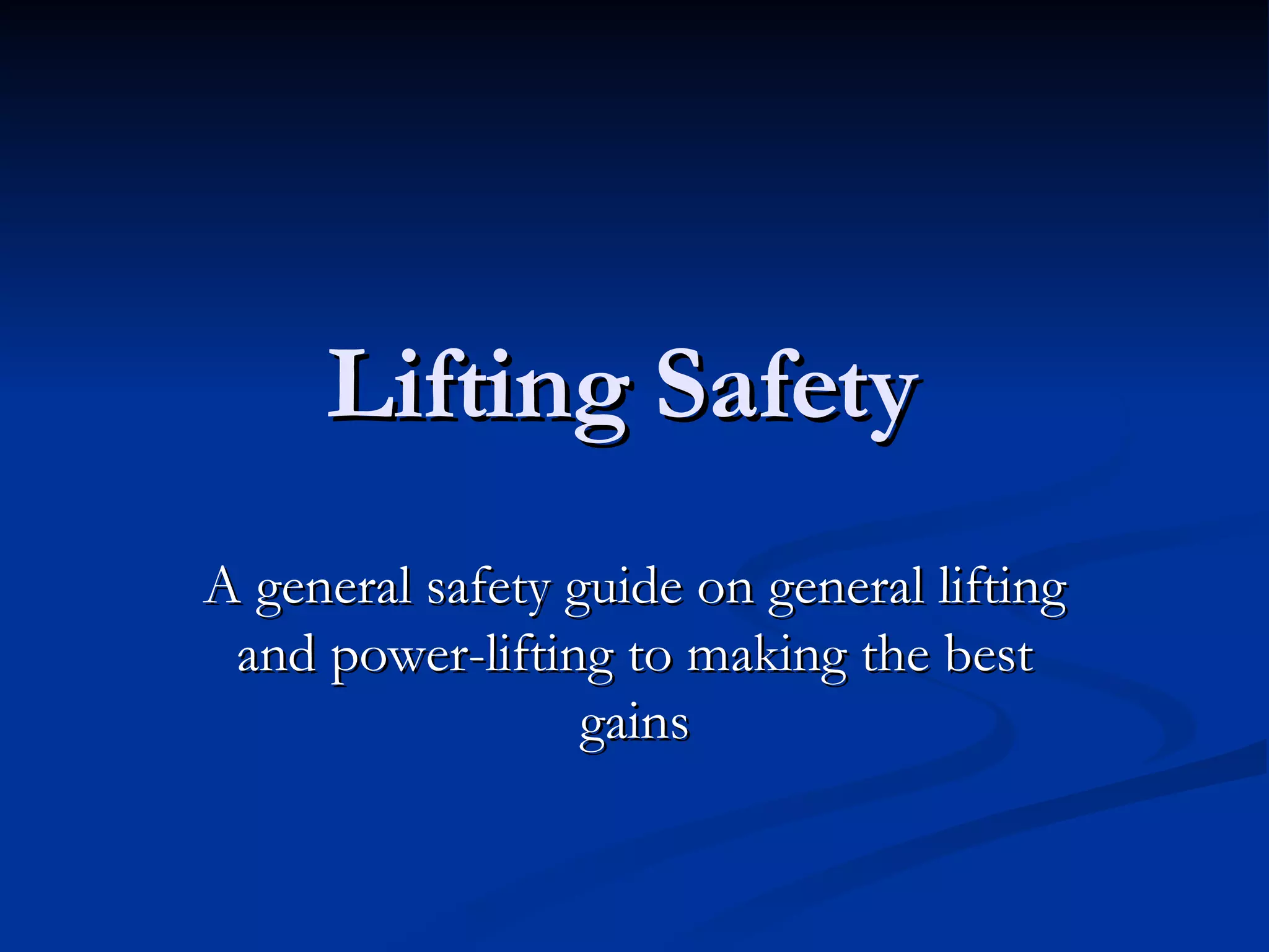 Lifting safety PPT