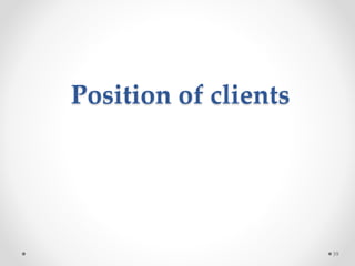 39
Position of clients
 