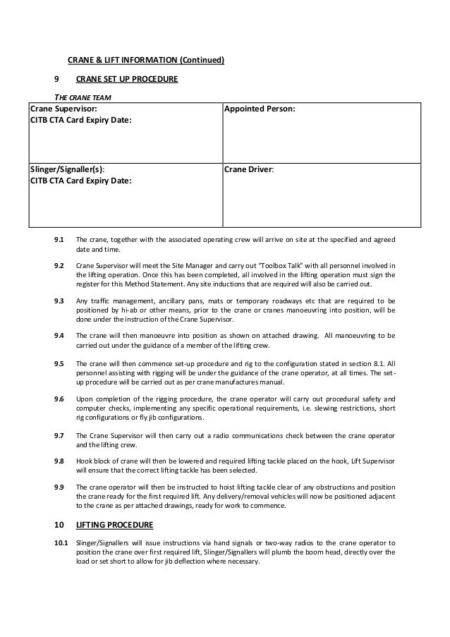 example of a crane lift plan example of a crane lift plan